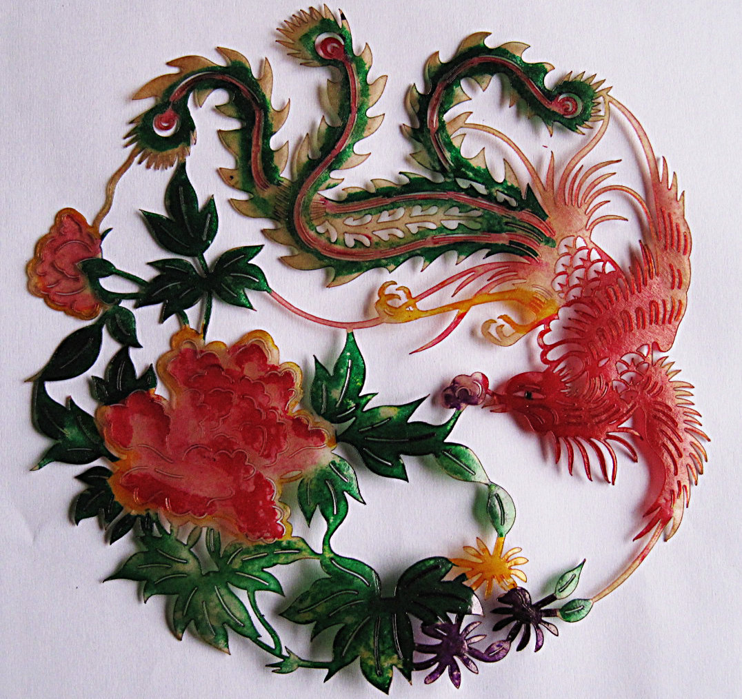 现货经销皮影牛皮雕刻25*26厘米花鸟动物可以加印logo皮影批发