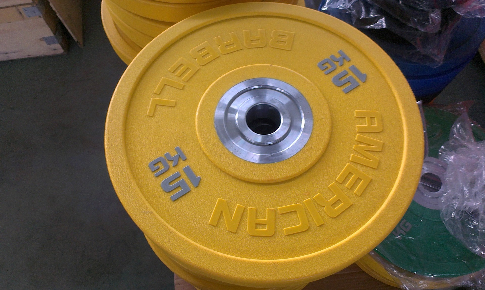 pu彩色包胶全胶杠铃片 健身房运动商用杠铃片 健身器材生产批发