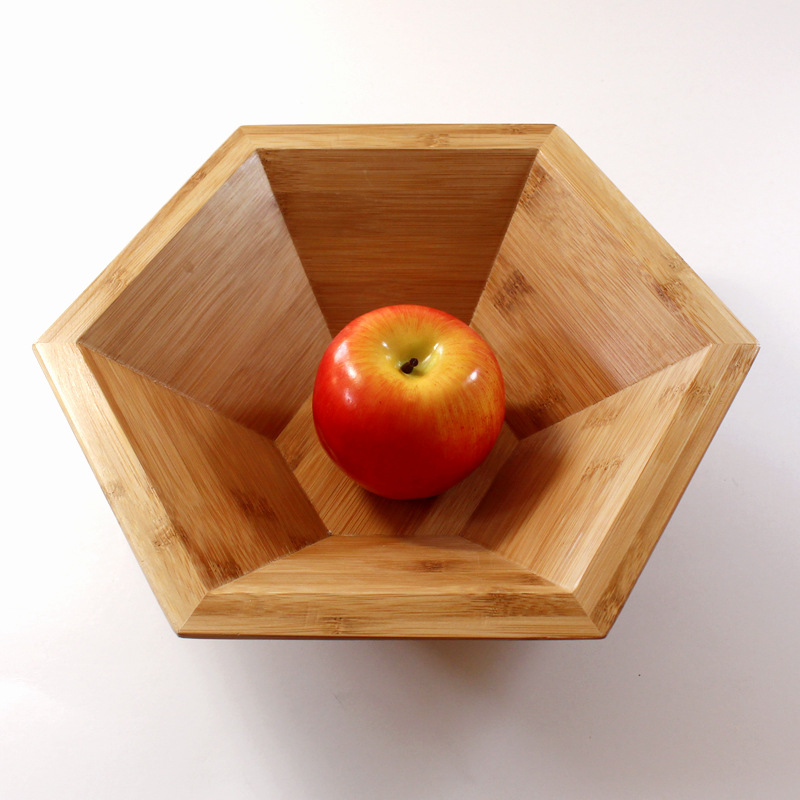 【木果盘】厨房用品创意五边形木制水果盆 耐用水果碗 欧式果盘