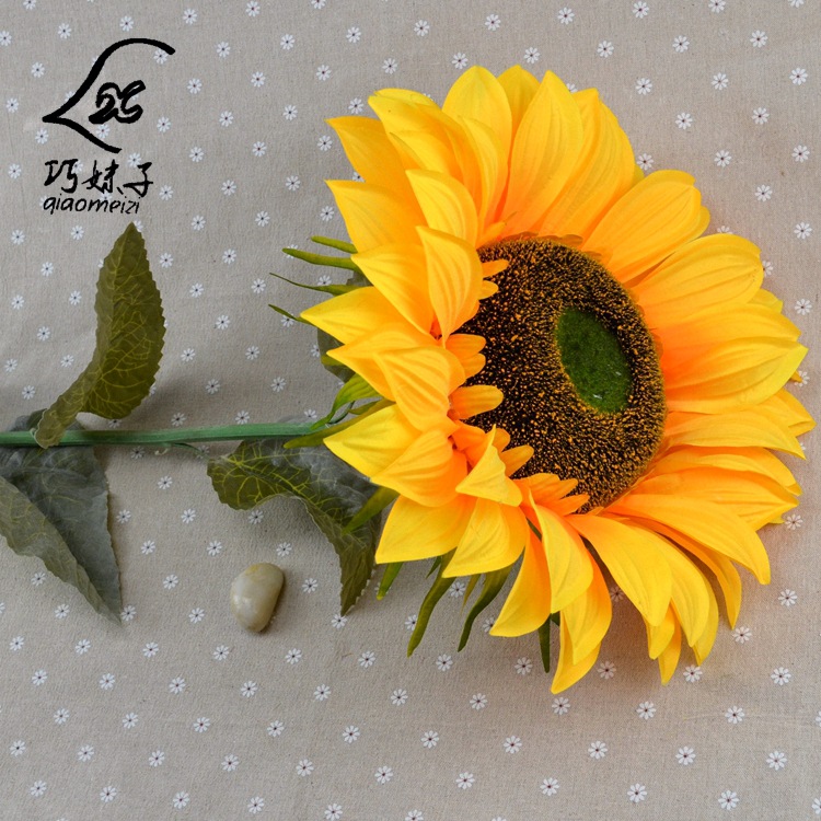 巧妹子单头仿真向日葵干花单支太阳花天津绢