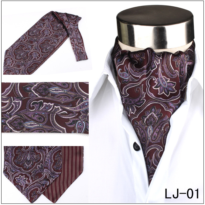 现货批发双面男士领巾 复古西装丝巾衬衫领口巾 时尚真丝印花领巾