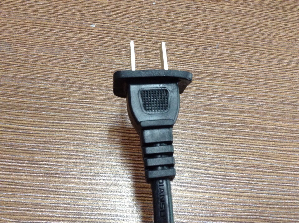 中国二扁插电源线 国标6a两脚两芯插头电源线