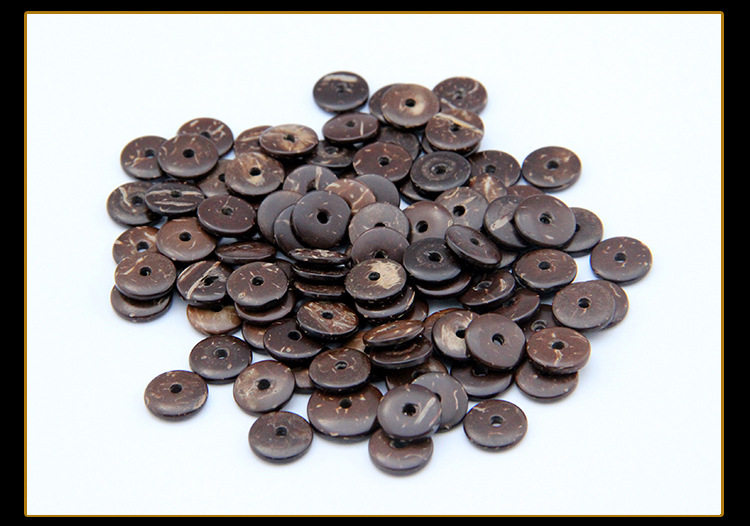 q 海南椰壳片扁圆隔片 天然椰壳配件diy佛珠手链串珠间隔片批发