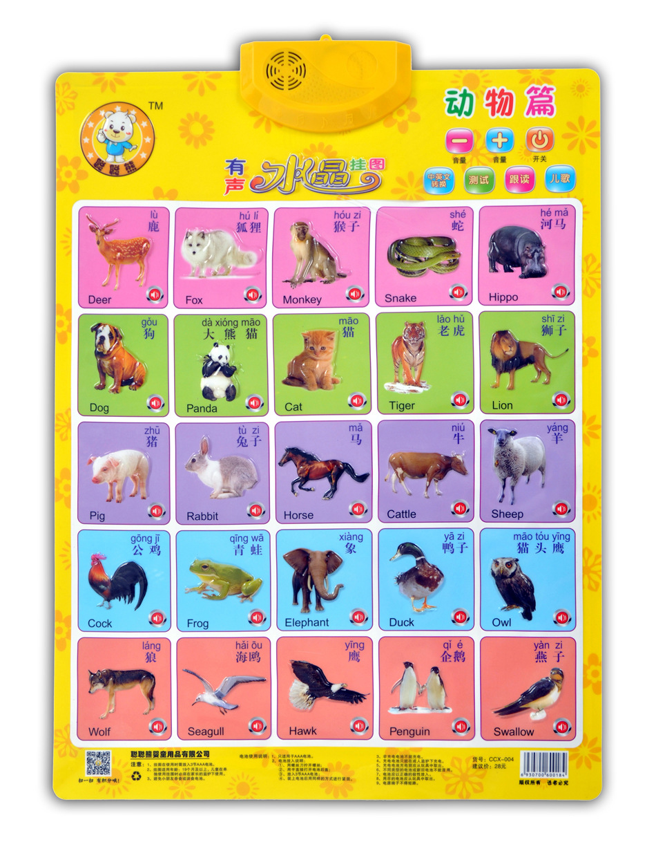 趣味有声挂图 益智幼儿玩具 动物篇 【聪聪熊】 厂家批发 直销