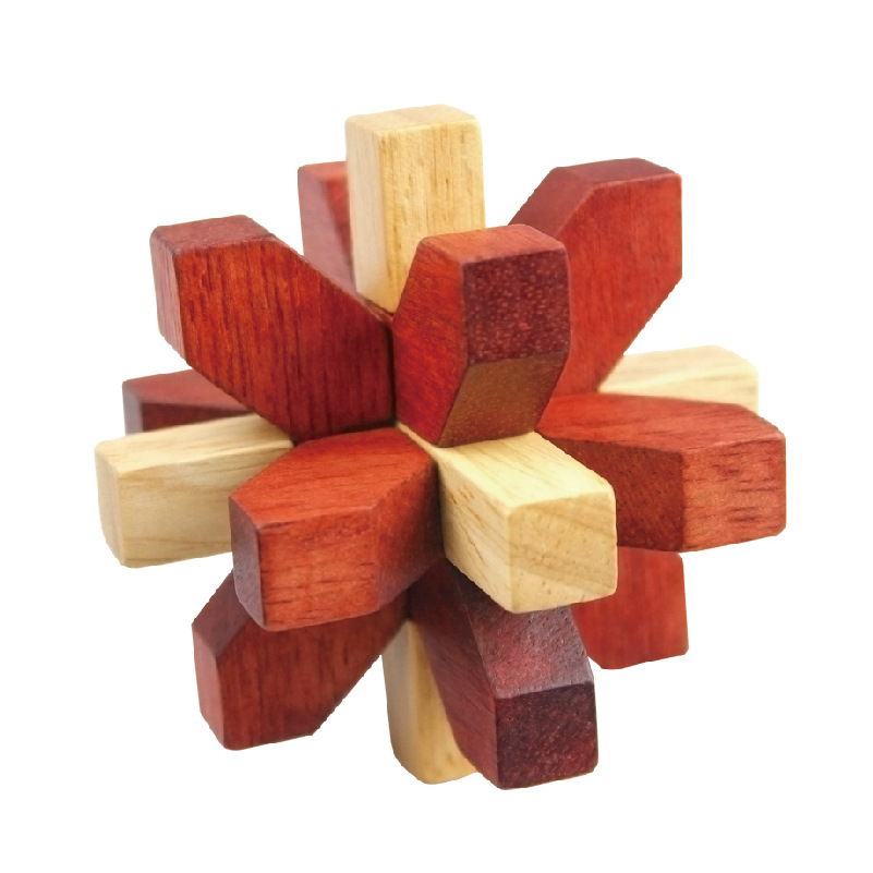 拓品成人益智休闲智力玩具木制孔明锁丁香花锁