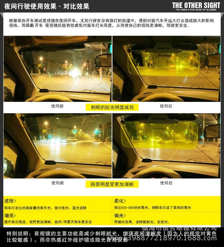 新款偏光驾驶镜 弹簧腿男士司机镜防眩光眼镜 男款夜视镜批发