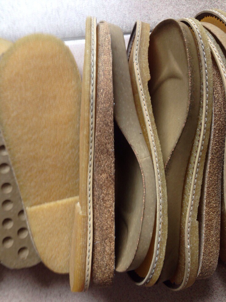 软木鞋后跟中插片软木鞋底