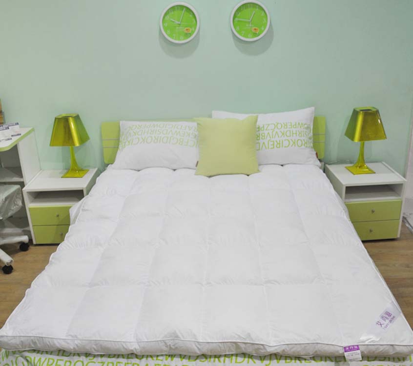 厂家批发 70%白鹅绒羽绒床垫 10CM加厚款单双人 学生垫