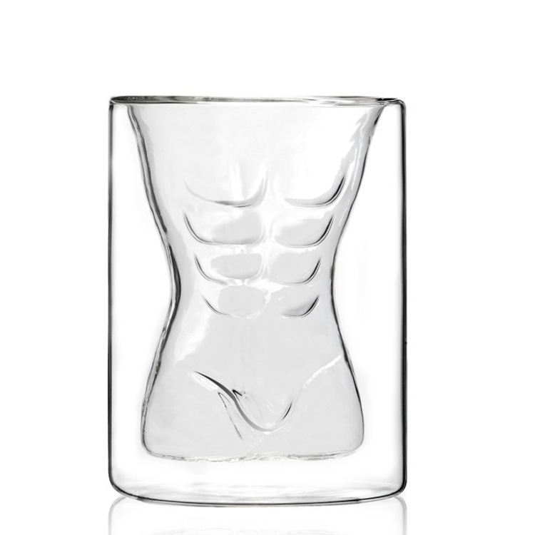 猛男杯 肌肉男玻璃杯 双层猛男玻璃杯 情侣玻璃双层