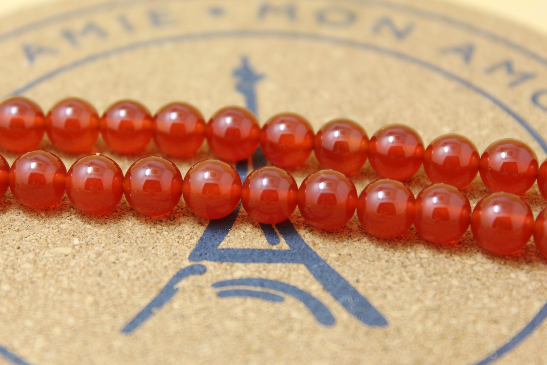 diy配件批发 天然红玛瑙圆珠 手链佛珠半成品水晶珠子 厂价直销