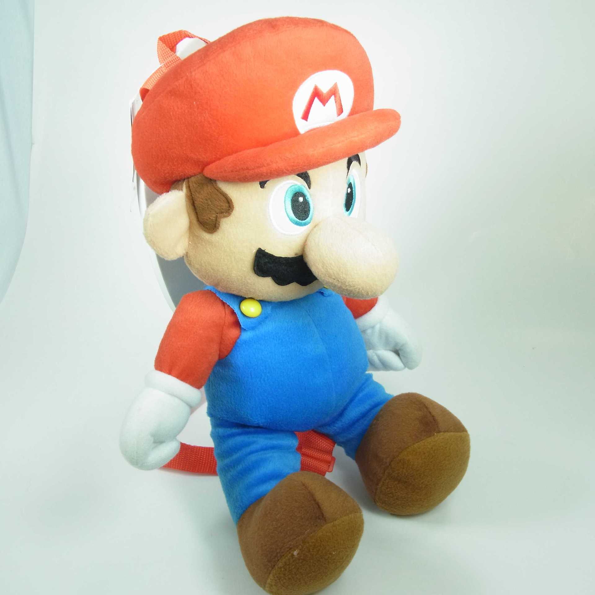 生产30cm超级玛丽兄弟毛绒玩具公仔包 马里奥布娃娃玩偶背包