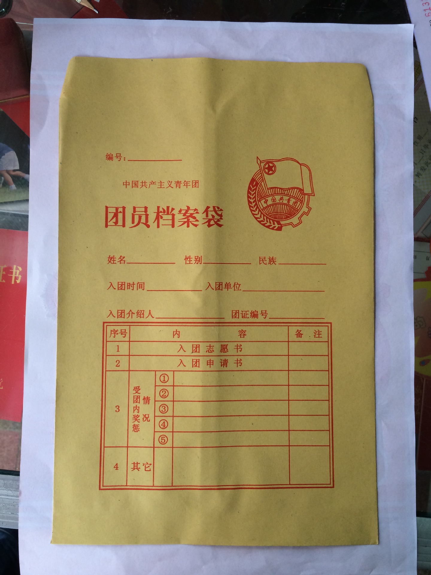 加厚批发 团员档案袋 团员袋大号团员档案袋 牛皮纸信封可定做