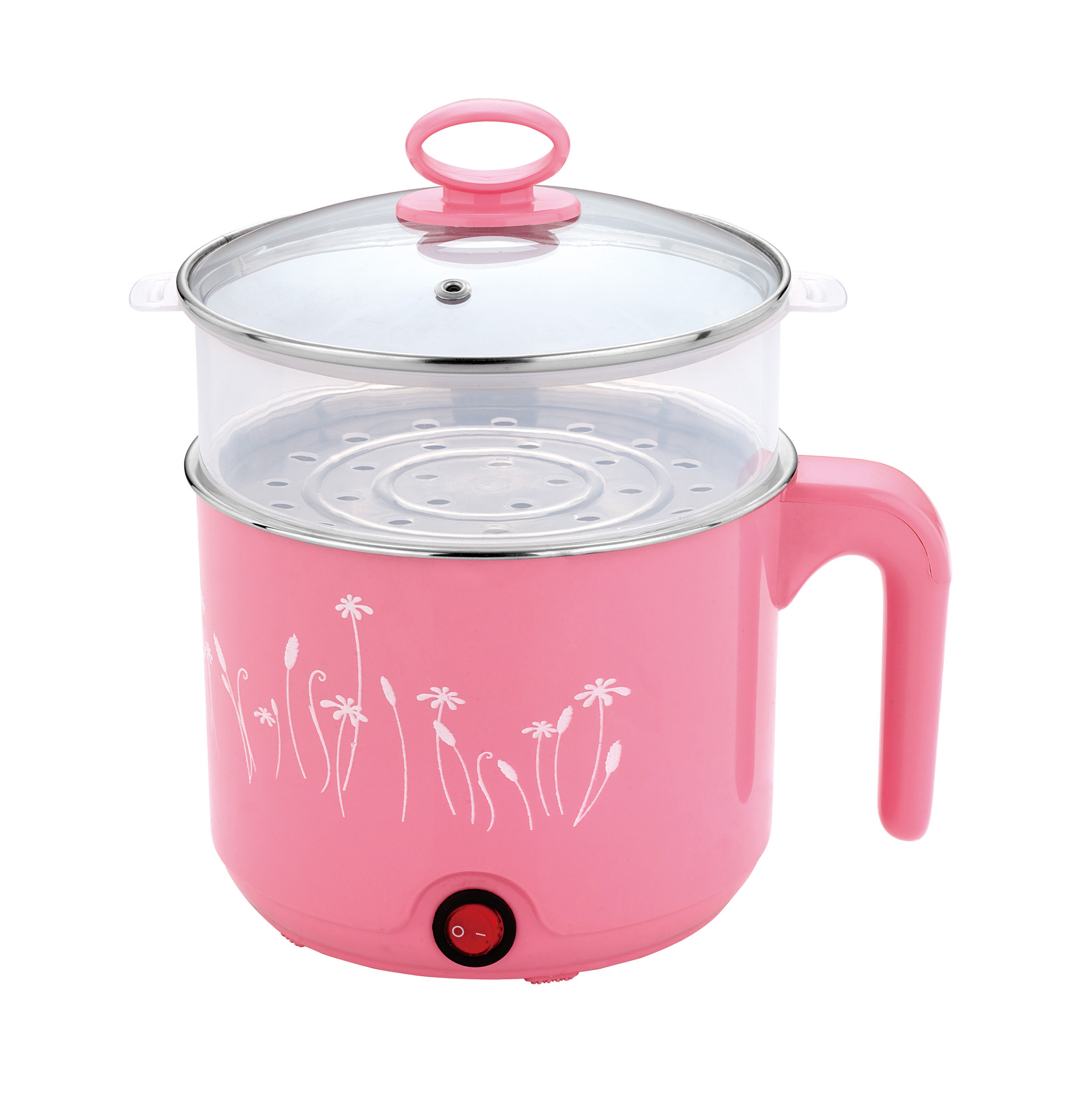 厂家生产批发 多功能煮面电煮锅 迷你蒸煮锅双层防烫电煮锅