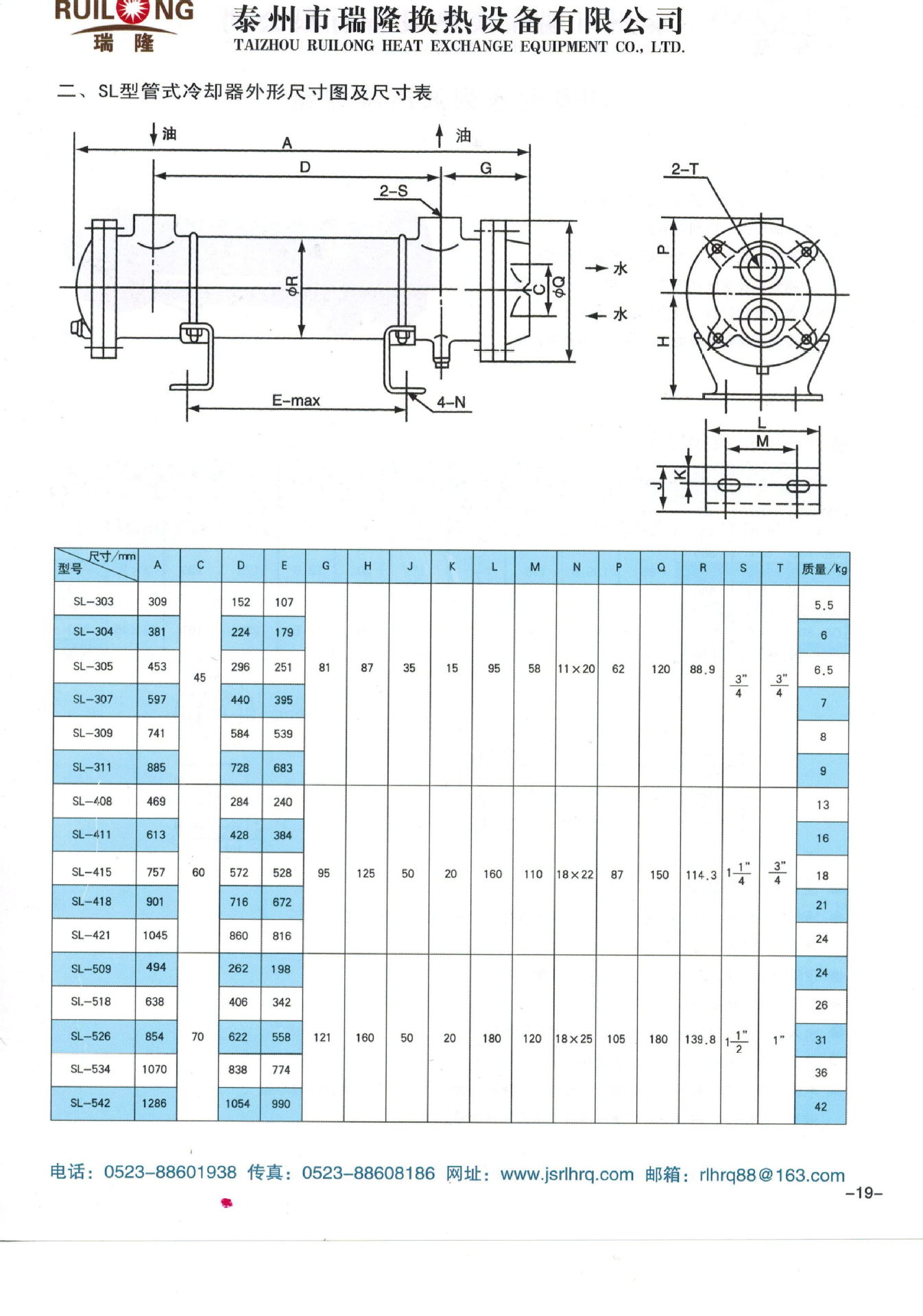 供应sl-509油冷却器 非标sl冷却器 螺旋式冷却器 漩流式油冷却器