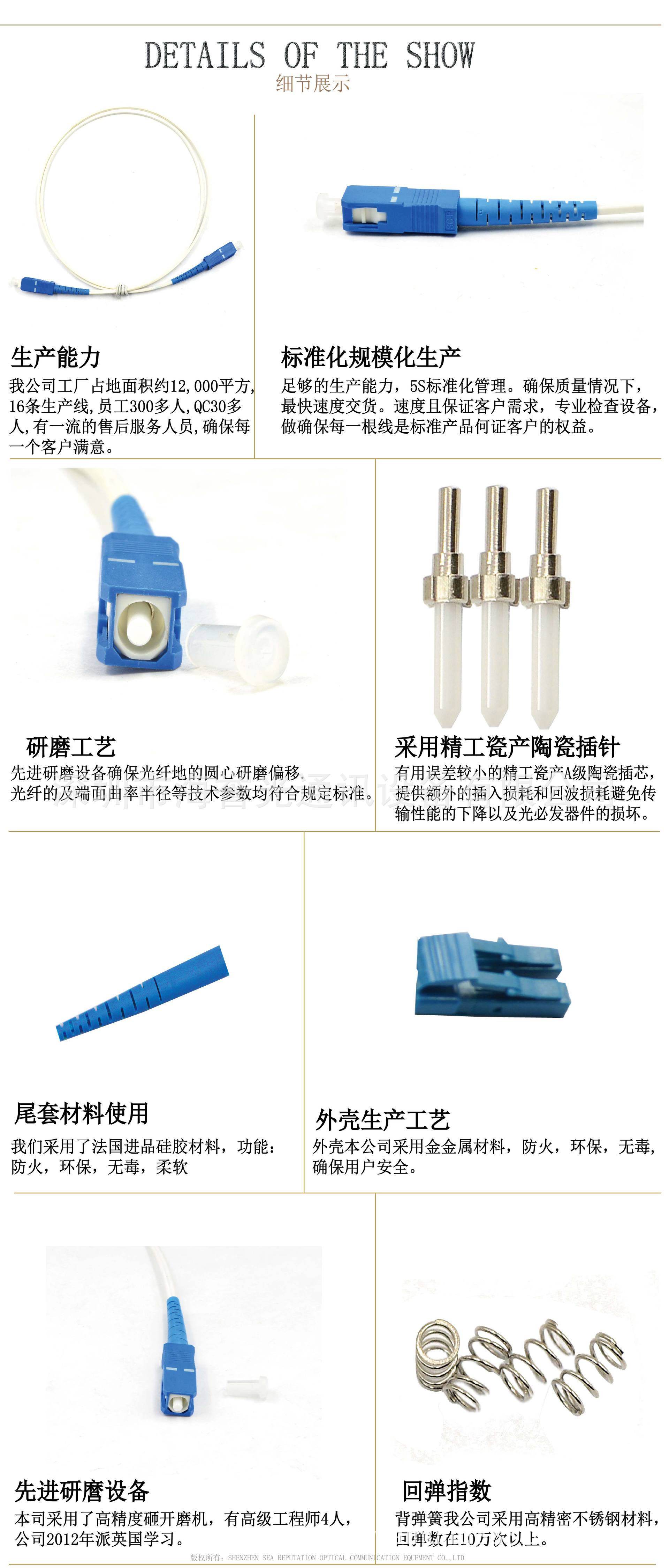 SC-SC 单模单芯 皮线跳线 1米