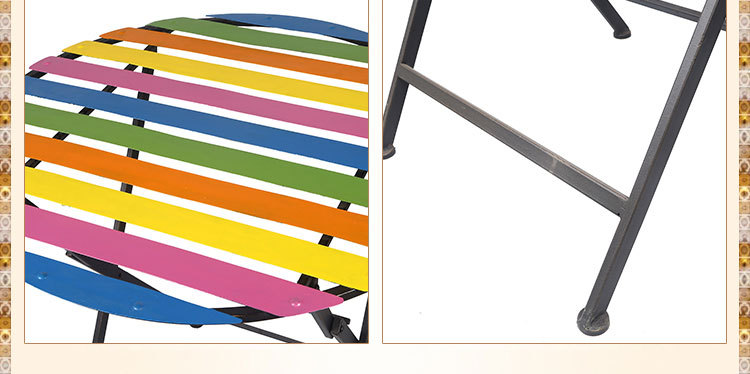 欧式简约彩虹条纹桌子 休闲可折叠户外餐桌 家居工艺品批发定制