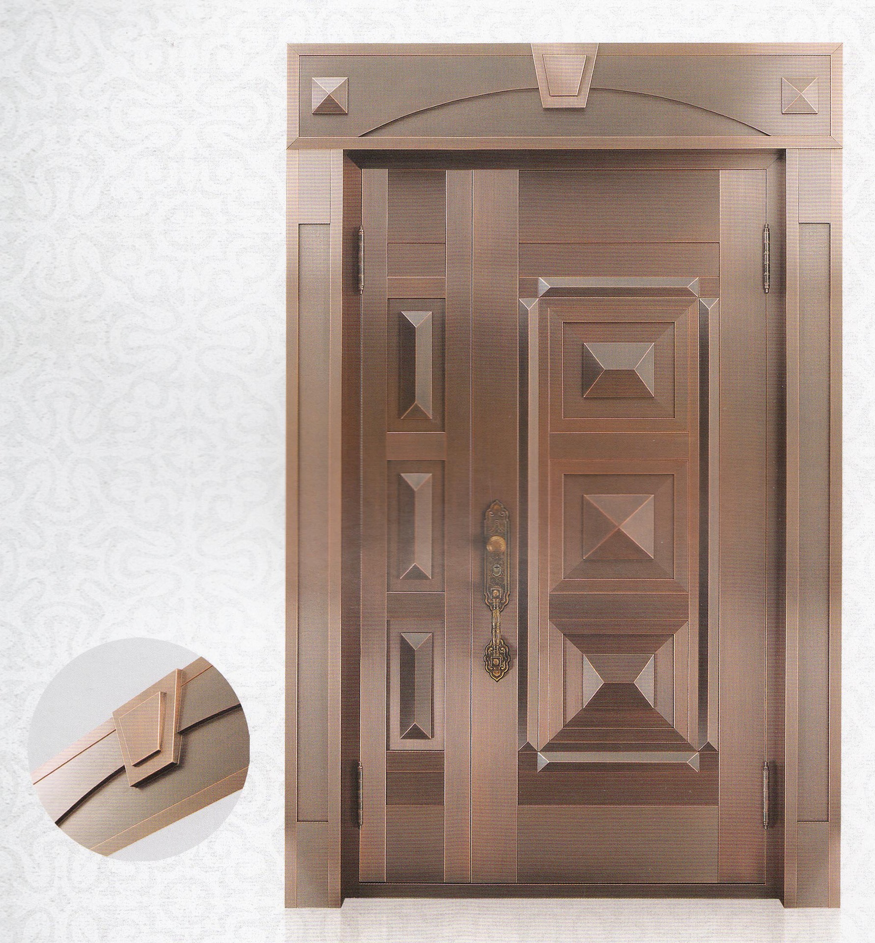 厂家定制高档精品铜门 子母门 厂家直销 纯铜门