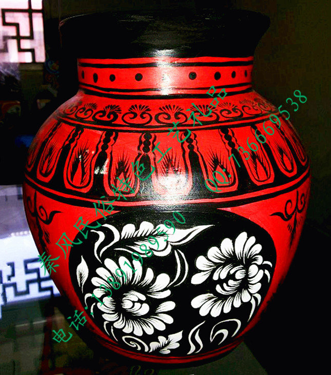 中国陕西民间特色纯手工艺品 纯手工泥塑彩绘陶罐 摆饰品批发