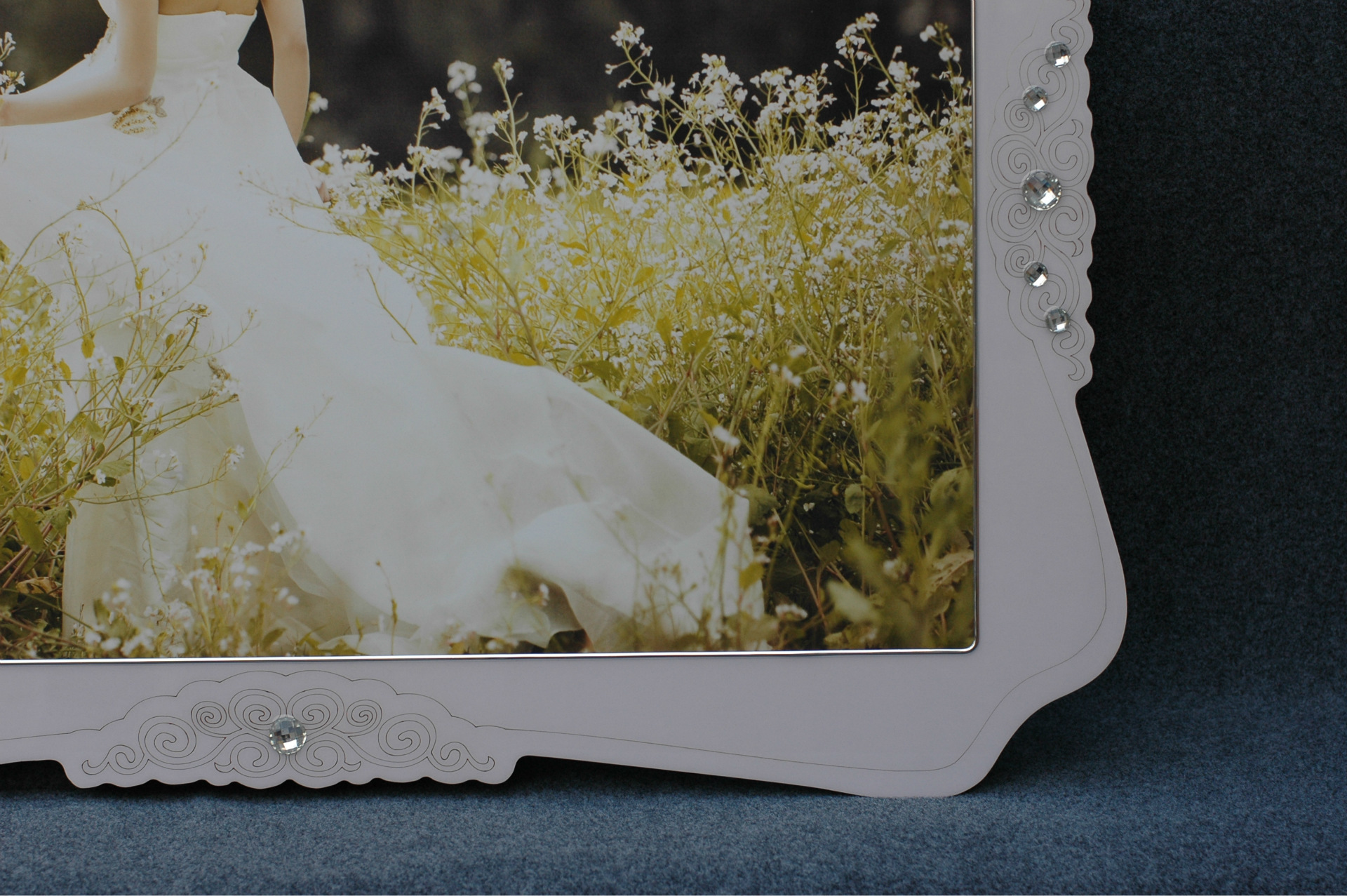 2016新款大韩水晶亚米奇定制烤瓷摆台版画相框婚纱照