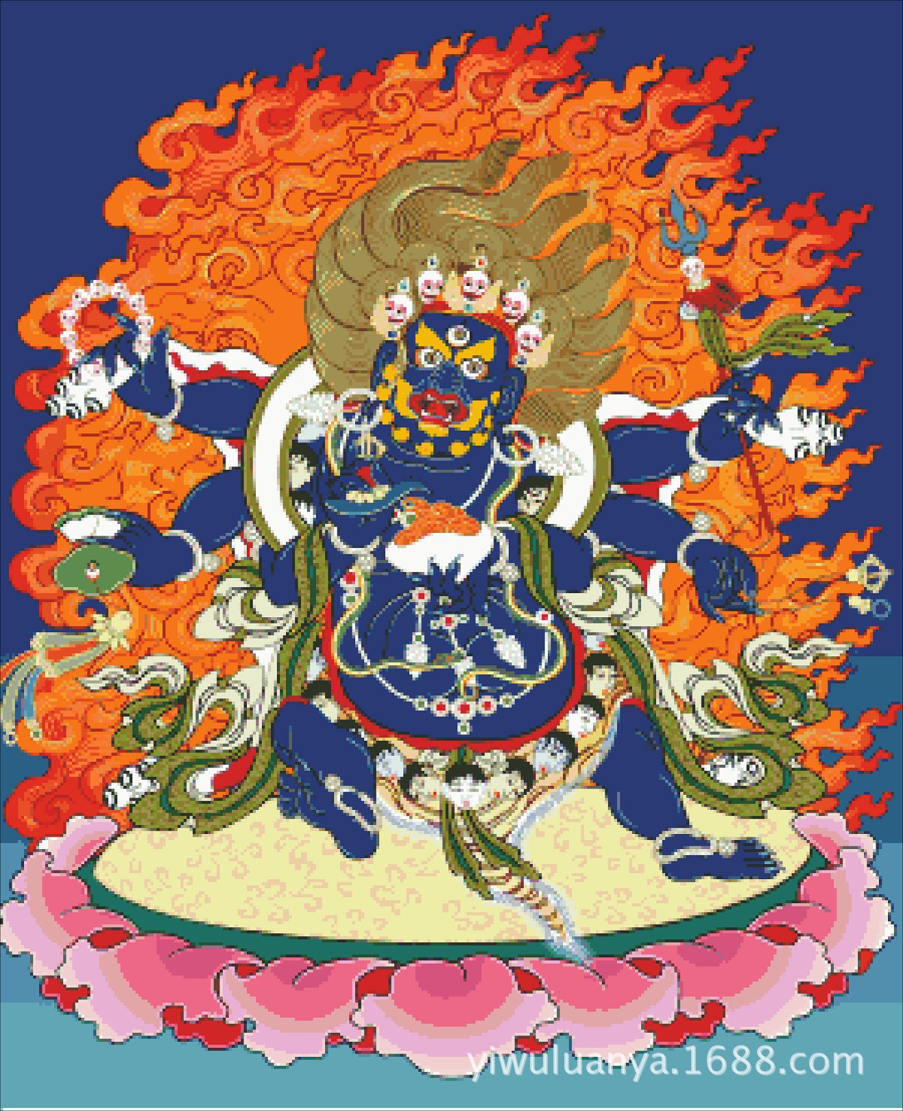 ly1062唐卡29-金刚手菩萨(蓝色版)