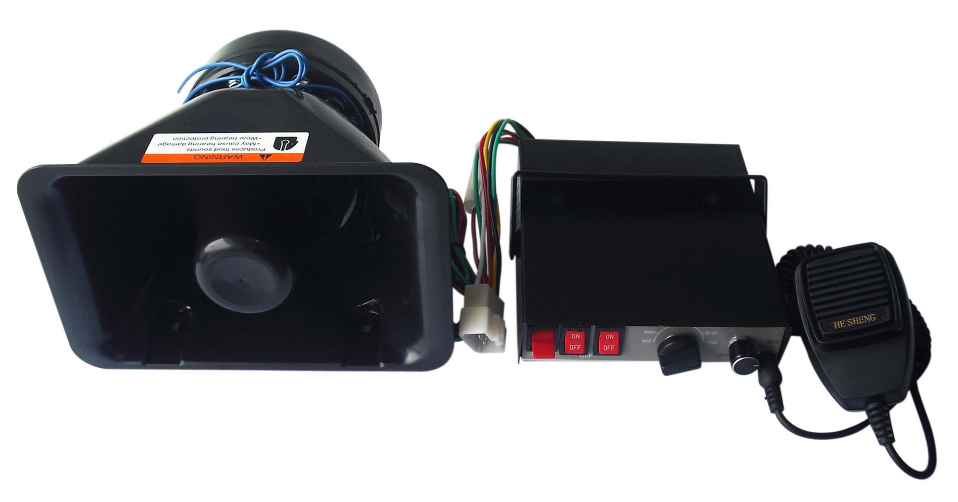 200w汽车喊话器车载宣传喇叭24v超响大概率方口配主机8音喊话器