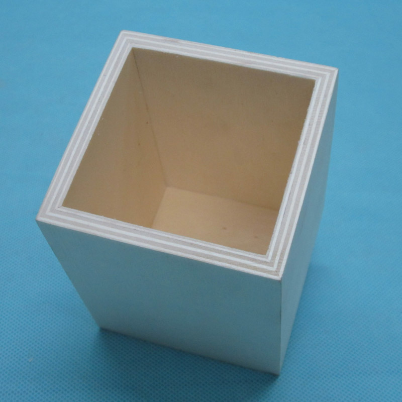 木质工艺品 简约木质笔筒 长方体笔筒 办公用品文具 学生文具批发