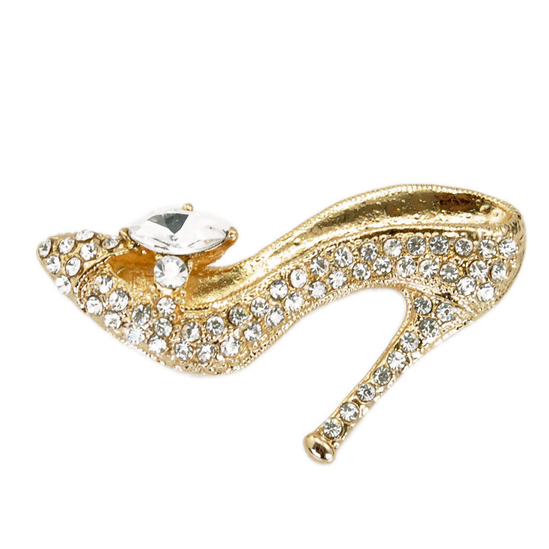 Seven-Color High Heels Brooch Korean Fashion Diamond Alloy Brooch Clothing Boutonniere Wholesale Factory Direct Sales