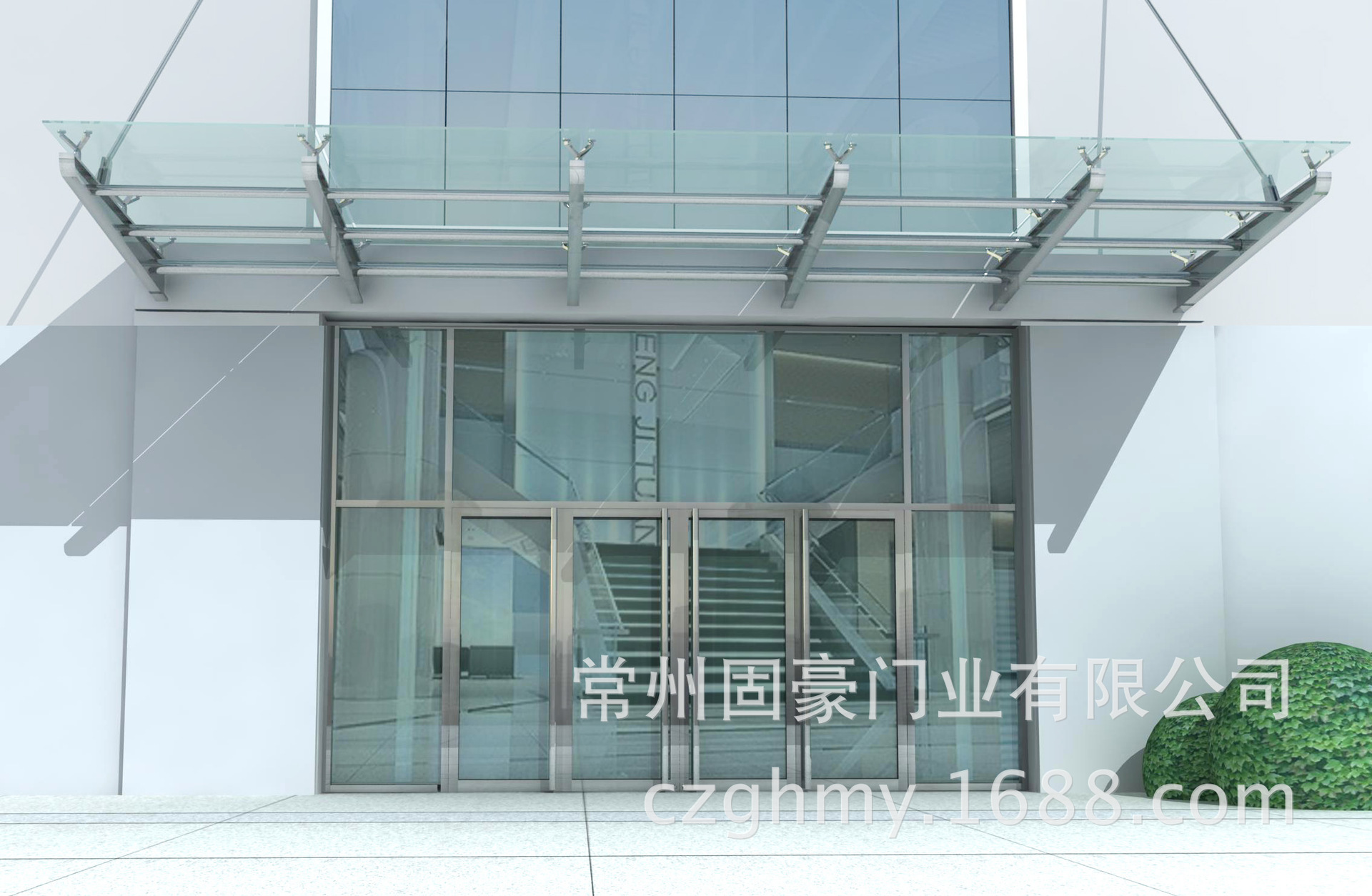 钢化玻璃门 地弹簧玻璃门 无框门 无框地弹簧门 常州玻璃门