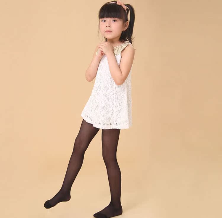 新款夏儿童彩色糖果色超薄透明包芯丝连裤丝袜女童舞蹈袜打底连袜