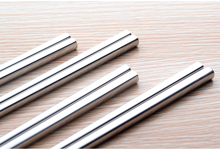 不锈钢筷子 304韩国式金属方形防滑合金筷子