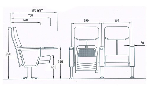 会议室座椅 写字板礼堂椅 剧院椅 报告厅座椅
