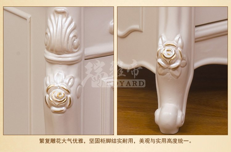 特价促销法式实木荷花白床头柜欧式床头柜实木家具实木床头柜雕花