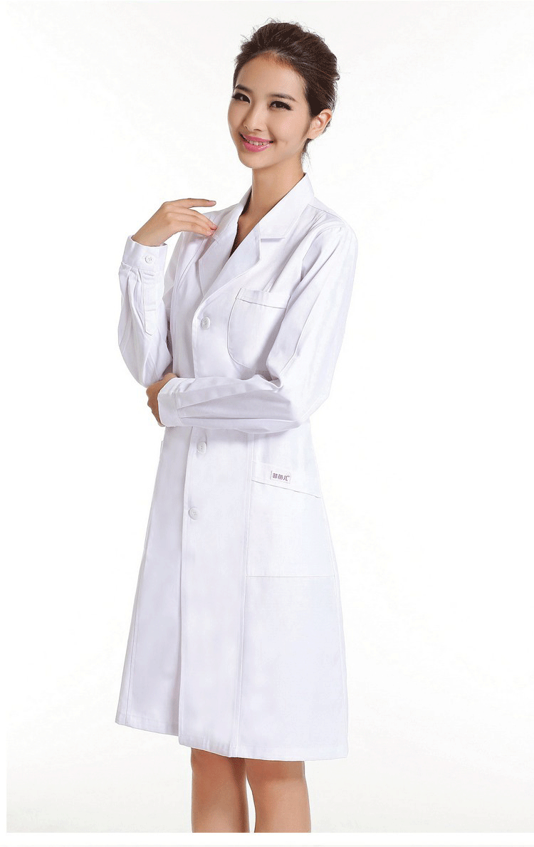 男女医生服 护士服长袖白色冬装 卫校实验室药店白大褂 新款定做