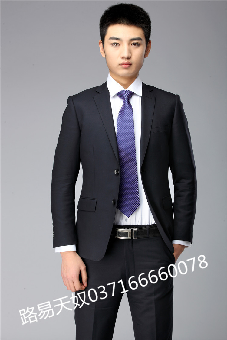 男士70毛哔叽藏青秋冬季 销售人员西服装