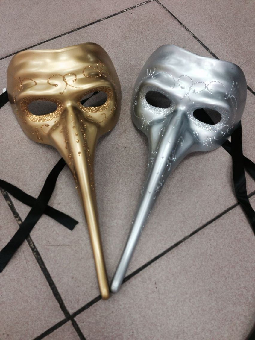 万圣节表演面具长鼻子面具金银面具派对狂欢面具