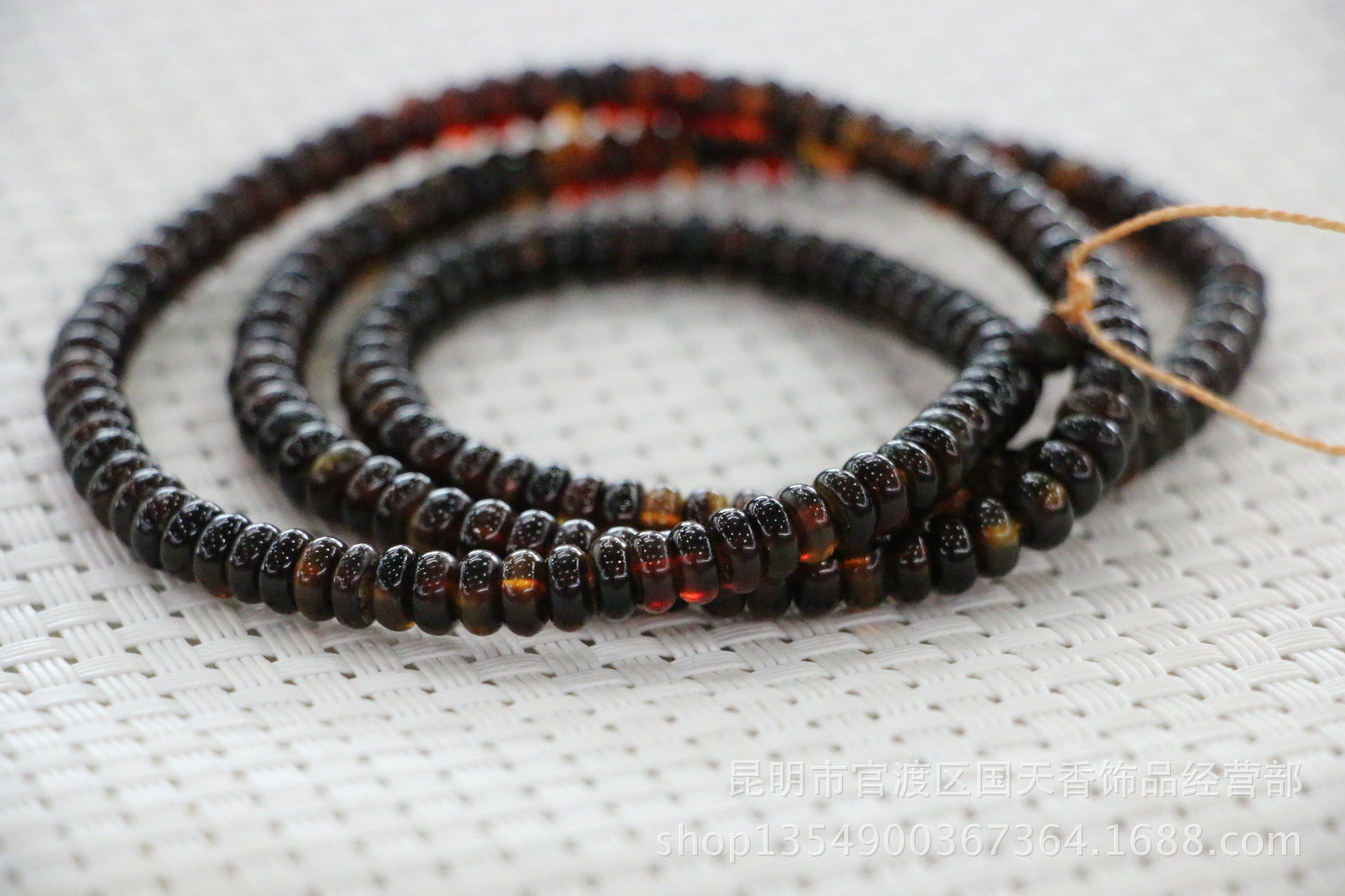 仿古玳瑁海龟花条项链直径6mm 左右佛珠 旺财辟邪男女款 七宝佛教