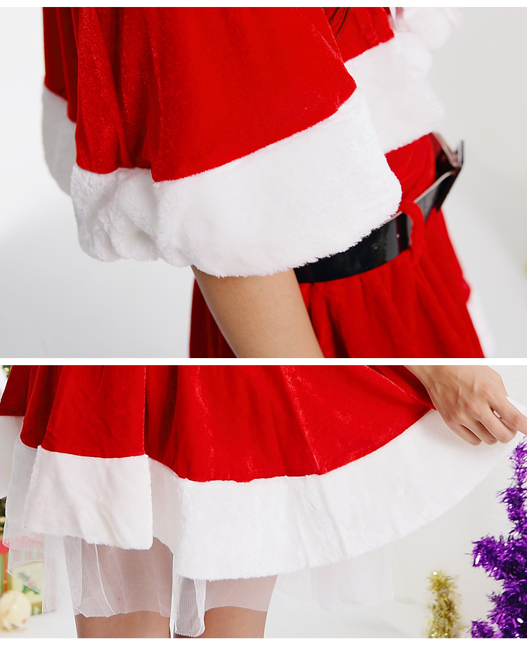 圣诞节女圣诞服饰表演服圣诞老人装扮服圣诞服sd018