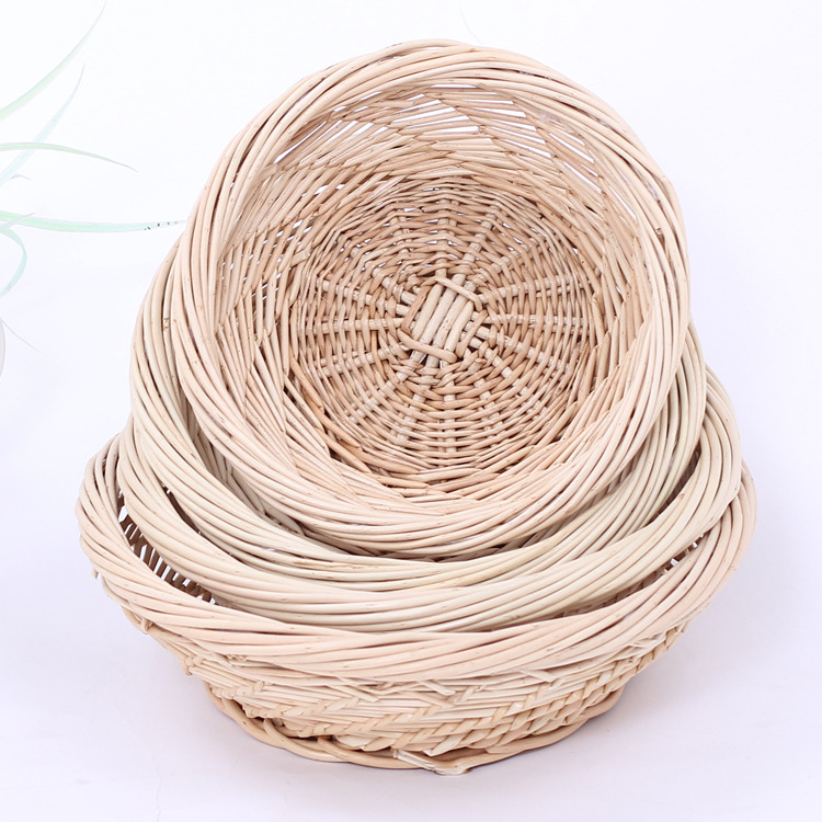 山东手工特色藤编柳编收纳筐笸箩馒头饼食品篮婚嫁针线筐大小号