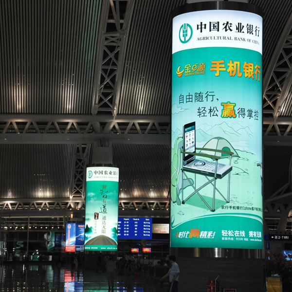 国色 旋转灯箱 圆柱灯箱 包柱灯箱 超薄 led大型圆柱灯箱 可定制