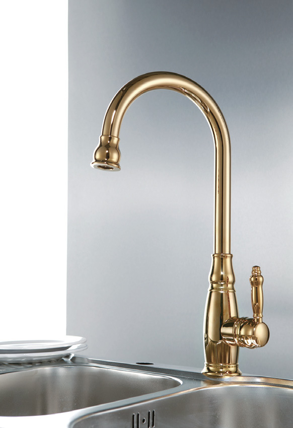 供应欧式镀金厨房水龙头3004t