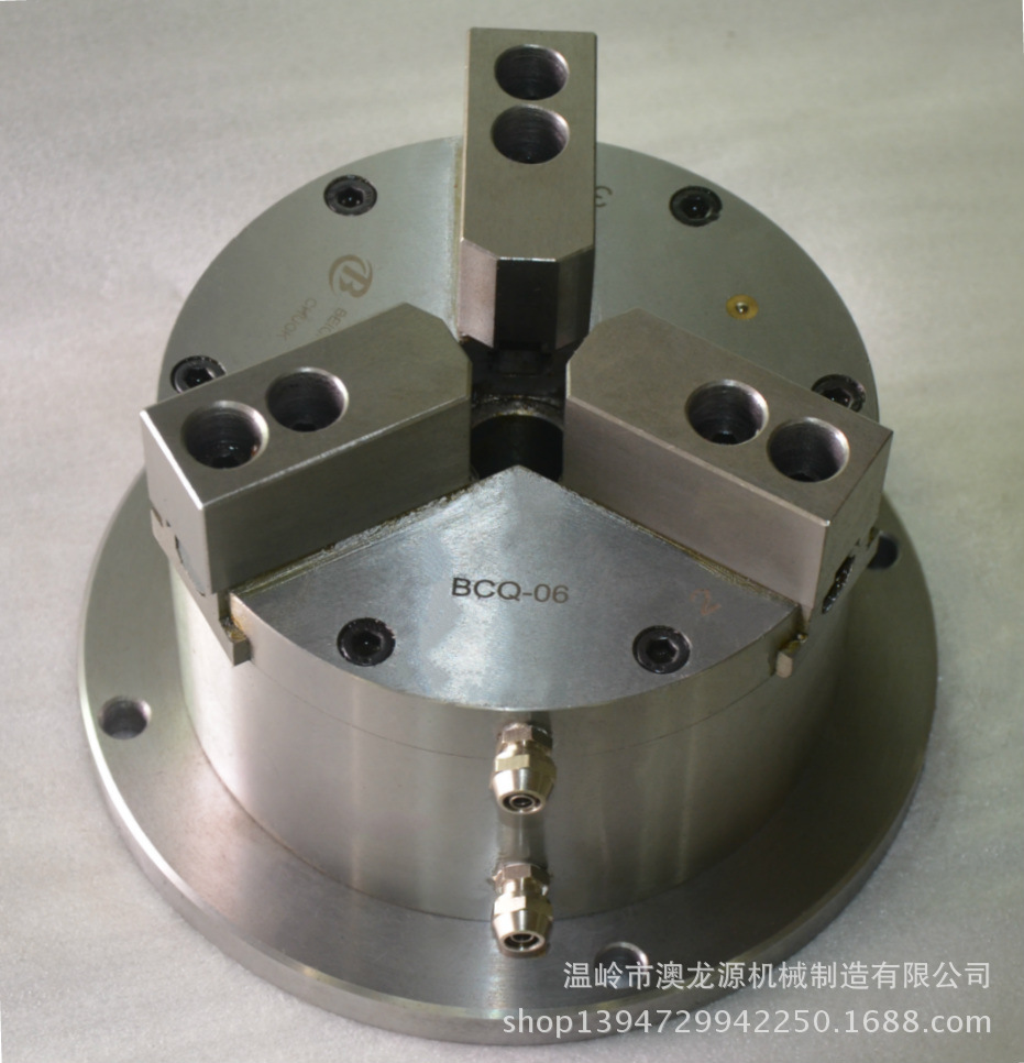 厂家直销立式气动中实三爪动力卡盘160(6寸)可定制爪气动卡盘