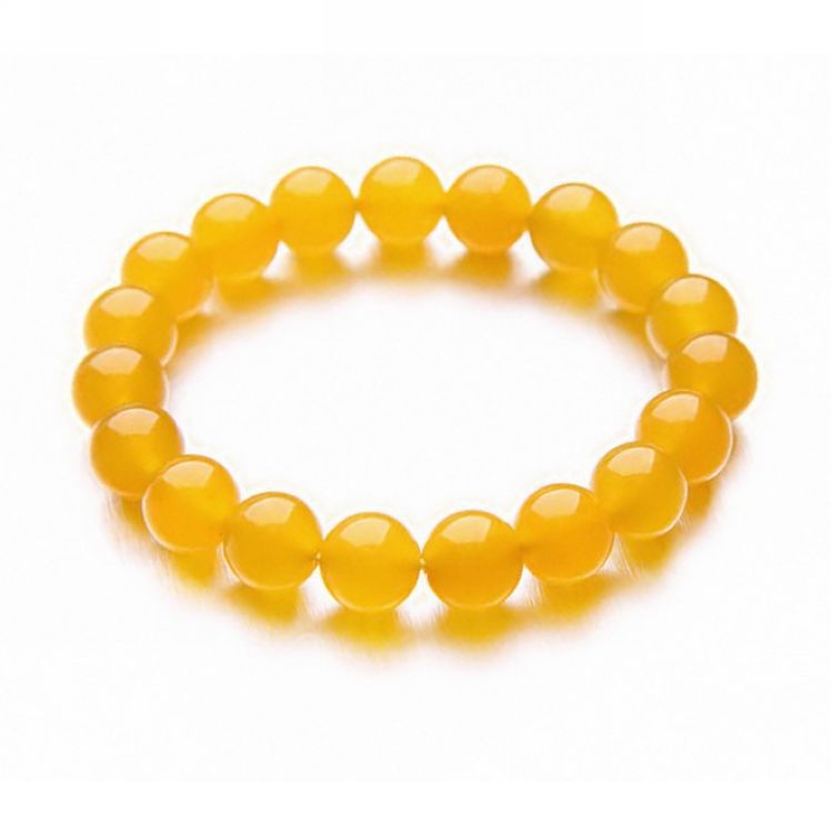 时尚流行黄玉髓手链女款通透水润黄玉髓玛瑙手链