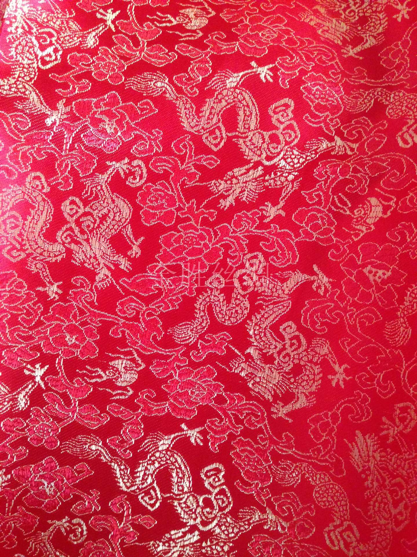 织锦缎小龙 古装汉服布料红木坐垫面料 仿