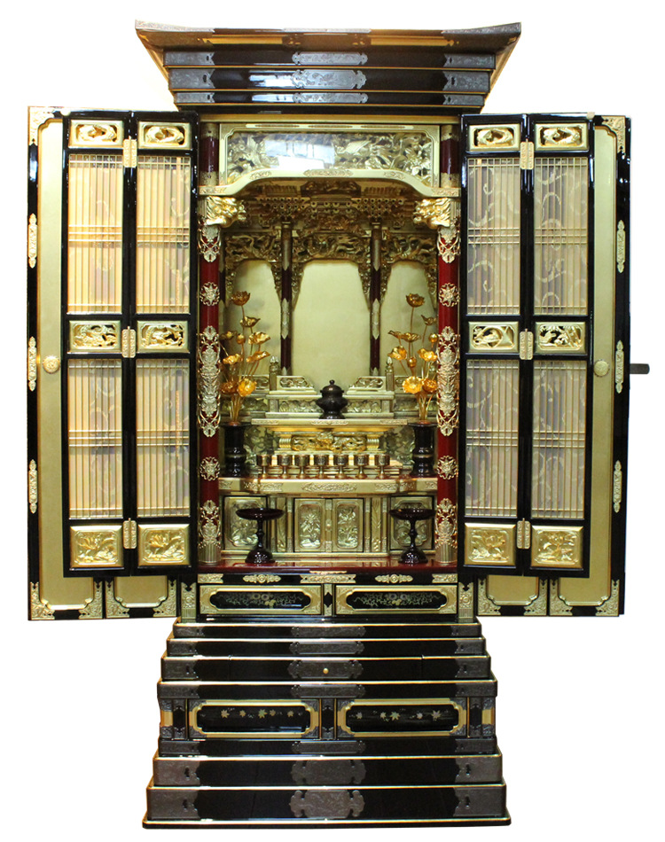 禅云月光新泻70代东立柜带门 实木金佛坛吊柜神楼a-016神龛