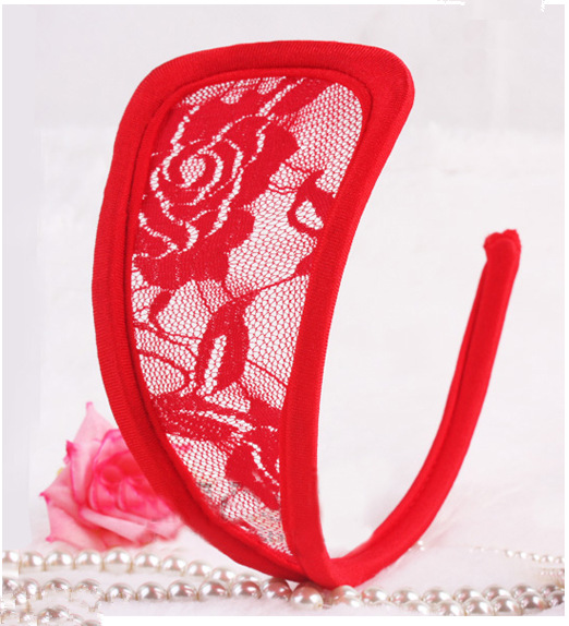 女士性感情趣内裤 蕾丝花边透明c裤 厂家批发女c字裤