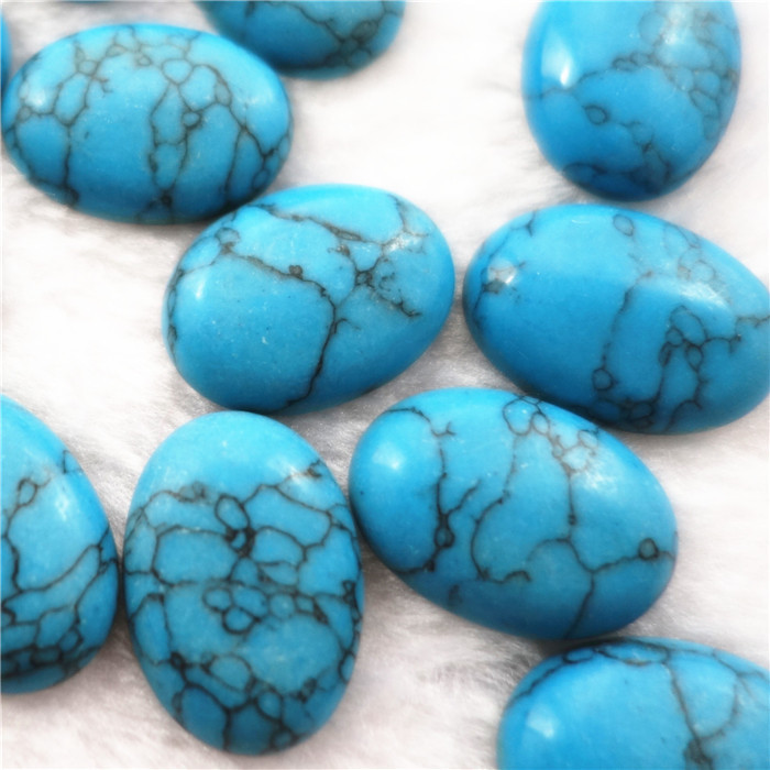 土耳其石头人造绿松石线纹松蛋形戒面蛋面diy饰品12x16