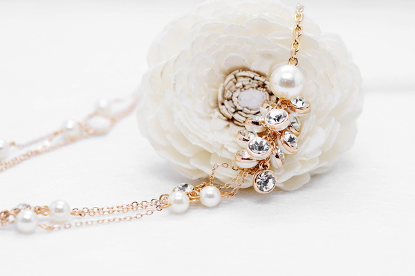 红苹果饰品 镀金合金饰品 多层镶钻 长款项链 340121