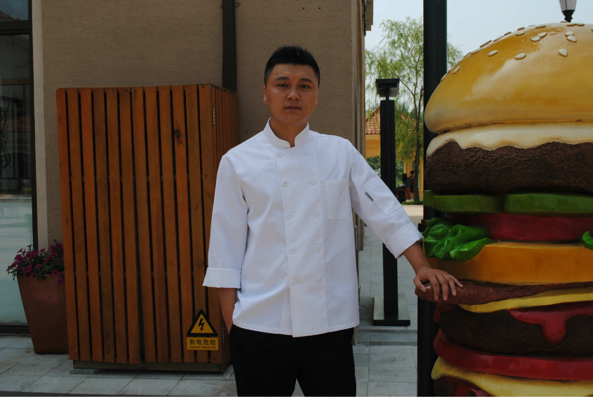 厨师服长袖短袖新款酒店饭店餐厅厨师服装餐厅饭店工作服白色