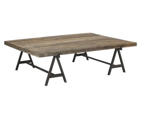 美式法式乡村 新款 复古铁艺做旧茶几 老松木咖啡桌 实木茶几