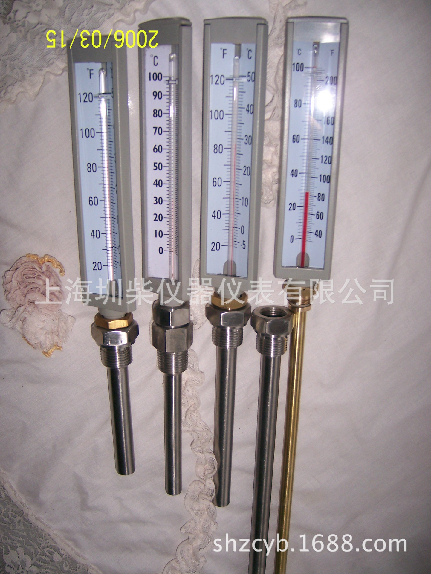 6" 150mm 内标式v11 阻燃塑料壳 phg200a 热水炉玻璃棒温度计